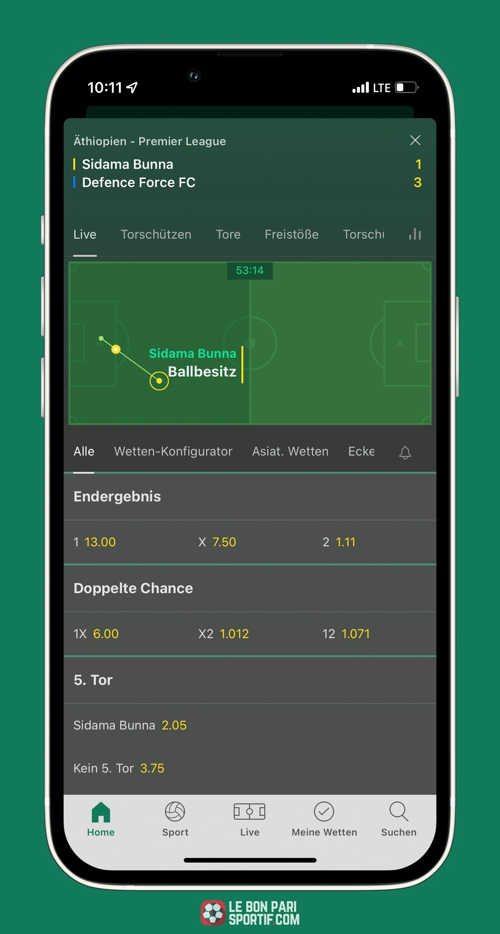 Bet365, livestream et schéma sont dispo sur l'appli