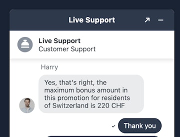 Bonus Rabona 220 CHF pour les joueurs suisses