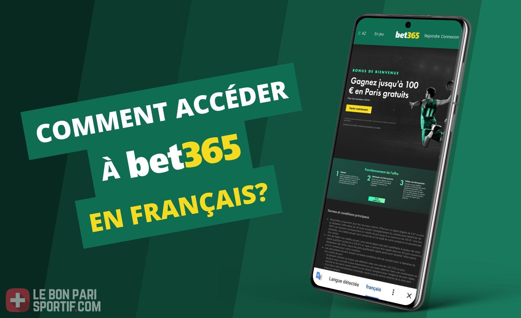 Comment acceder Bet365 en francais