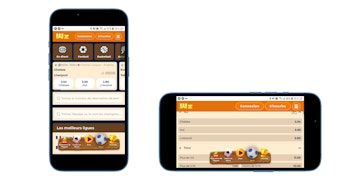 2 téléphones cote-a-cote sur le site web de Wazamba